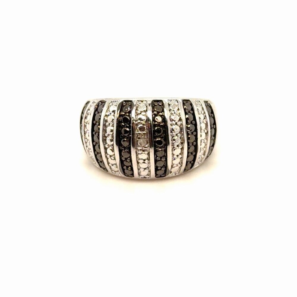Black/White‎ Striped Ring